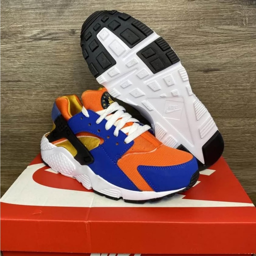 Nike Big Kid Huarache Run "Hyper Royal/Yellow Ochre" sneakers